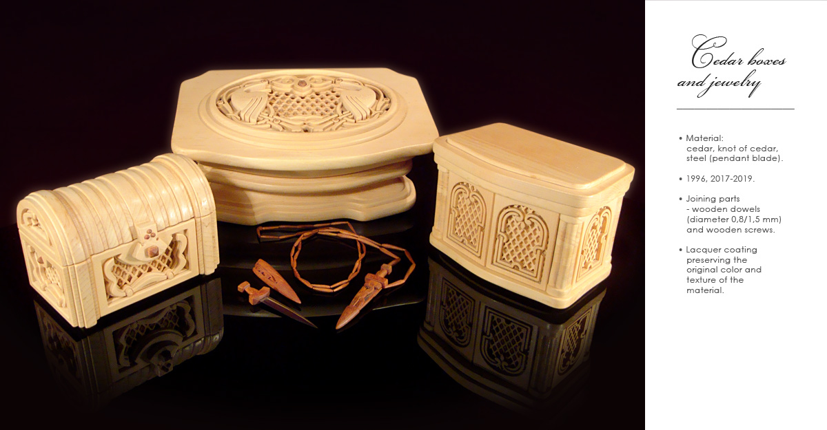 Cedar boxes and jewelry - HANDMADE BY THE AUTHOR - sale, purchase