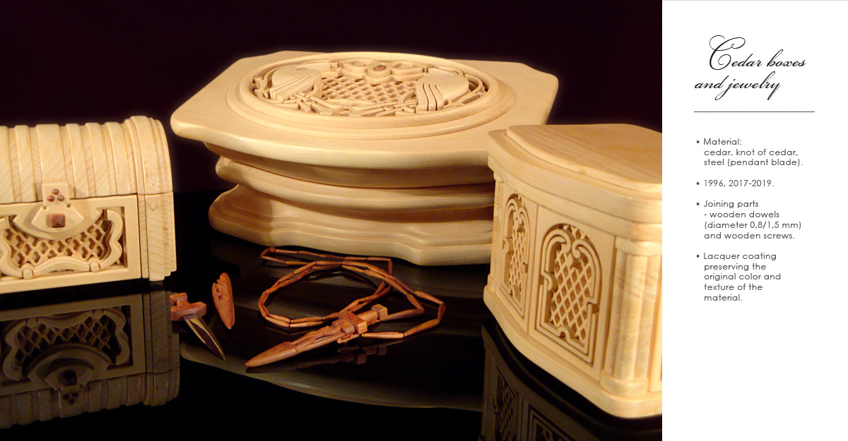 Cedar boxes and jewelry - HANDMADE BY THE AUTHOR - sale, purchase