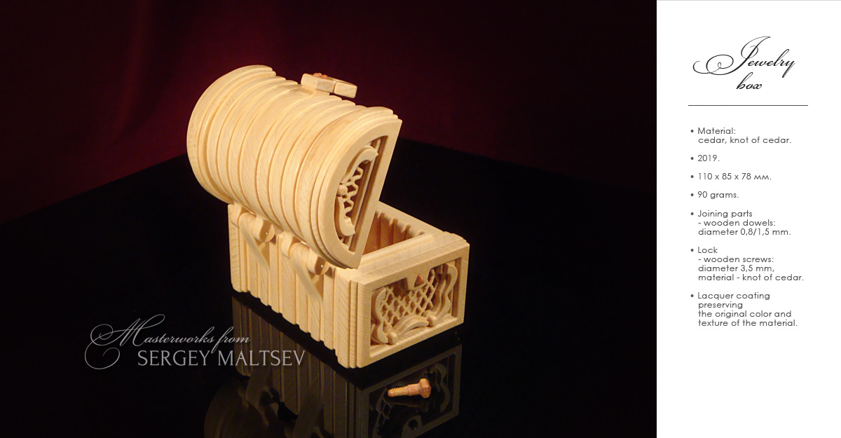 Cedar jewelry box - HANDMADE BY THE AUTHOR - sale, purchase